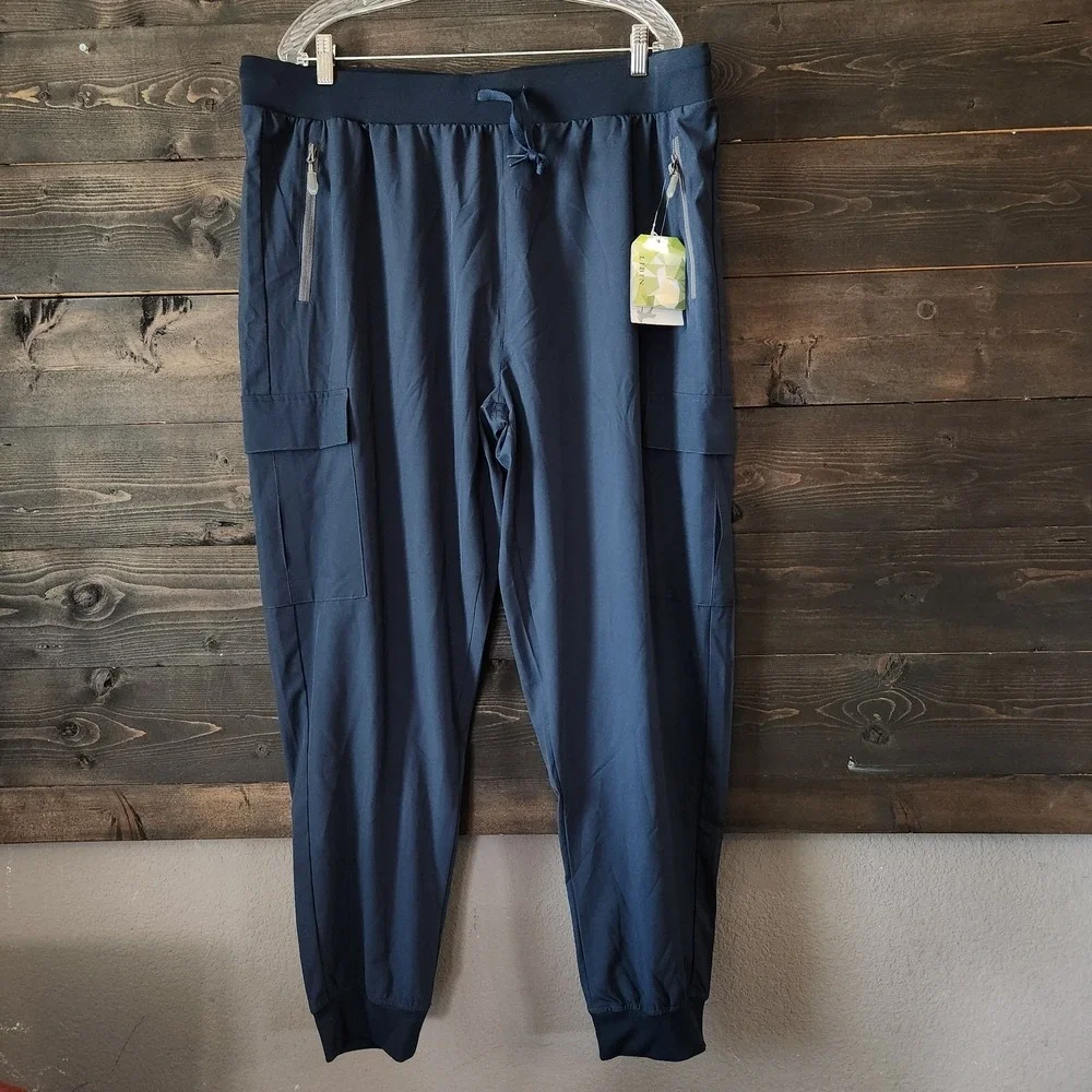 LIBIN‎ Cargo Jogger Pants 3XL Hiking UPF 50 Quick Dry Waterproof Navy Blue NWT